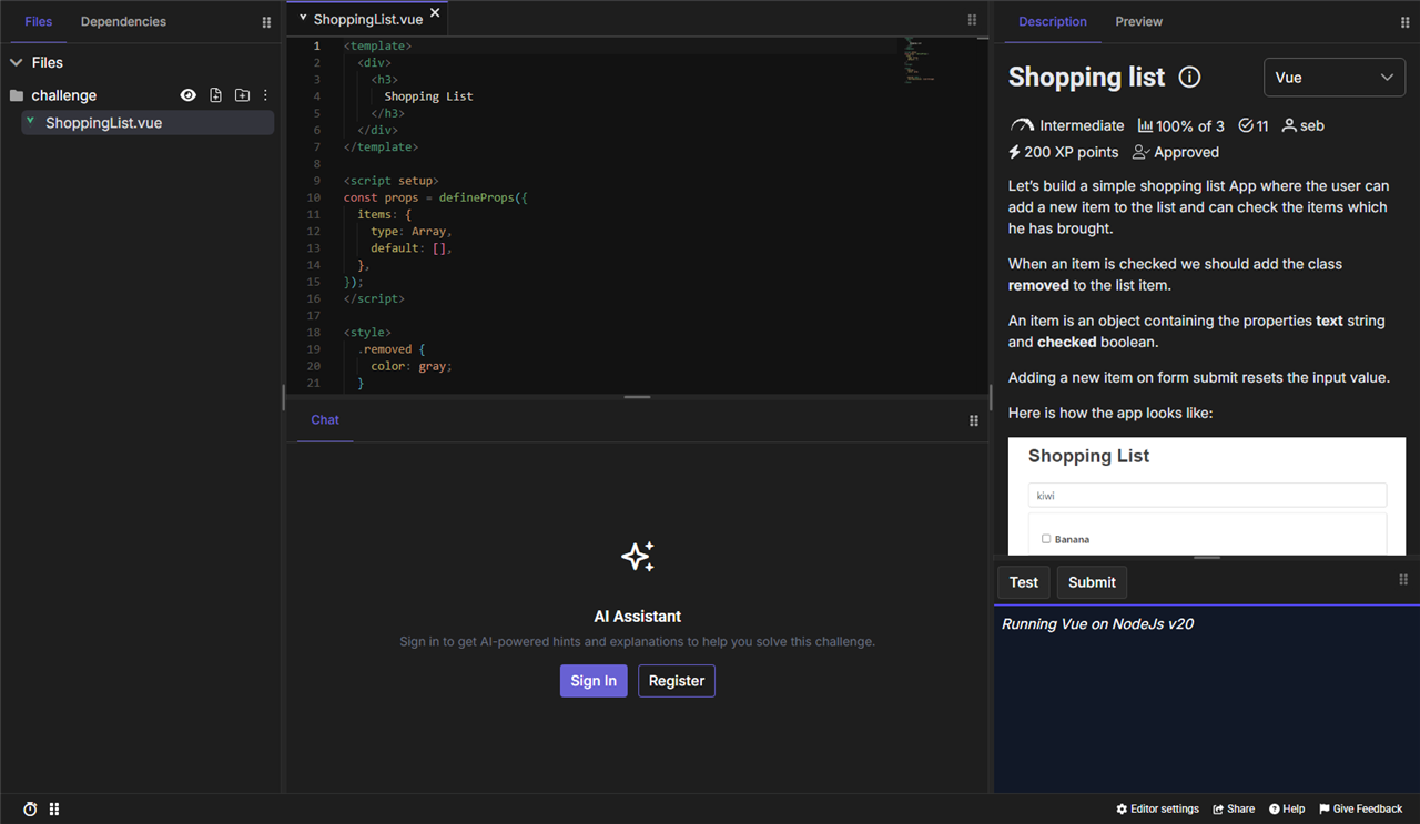 The coding environment